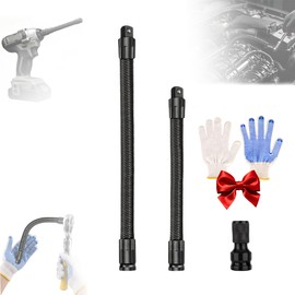 Mosheehdor 1/2" Drive Flexible Socket Extension Set, 10" & 14" Heavy Duty Flex Ratchet Extension Bar, Electric Ratchet Extender, Steel Torque Socket Extender for Engine Bays & Tight Spaces(4-Piece)