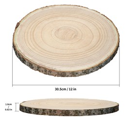 Rigalit 8 Pieces of 11-12 Inches Wood Slices for Centerpieces,Wooden Slices for Table Top,Wooden Slabs for Crafts,Round Wood Splices for Wedding Table,Home Dinner Table,Etc. (11-12 inches), Natural