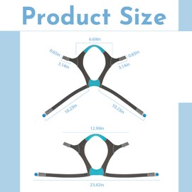 2Packs F20 Headgear Compatible with AirFit/AirTouch F20(Standard) N10 Full Face Mask, Soft Comfortable Replacement Head Strap with 4 Clips