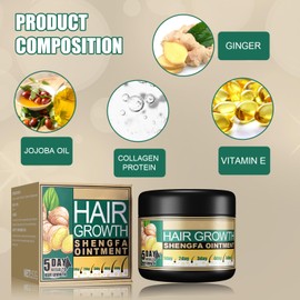 Hair Growth Cream Ginger Hair Cream, Hair Growth Cream, Anti-Hair Loss Cream, Hair Growth, Accelerate Hair Growth Cream, Stops Hair Loss and Thinning Hair Cream for Women and Men