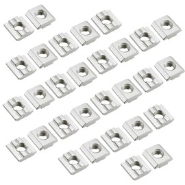 SMLOPLOM Pack of 30 Slot Nuts, Sliding Groove Made of Carbon Steel, M8 Square for Aluminium Profile Hammer Head Screws, Silver