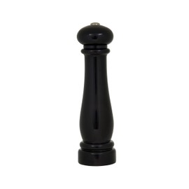Kamenstein Traditional Glossy Battery Operated Grinder for Salt or Peppercorns, Easy to Use with One Handed Push of a Button, Runs on Batteries, batteries not Included, 10in, Black
