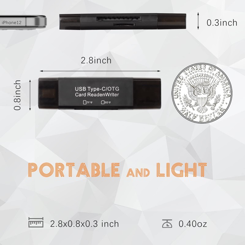 USB C SD Card Reader for Android and PC, Micro
