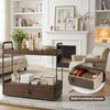 2-Tier Bathroom Counter Organizer with Drawer, Wooden Vanity Countertop Organizer