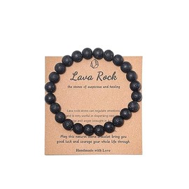 Stress Anxiety Relief Yoga Bracelet - Essential Oil Bracelet for Women & Men - Natural Lava Rock Bracelets - Healing & Birthday Gifts - Lava Beaded Bracelets