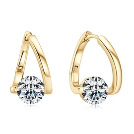 HOMEBEARJ Gold Lymphvity Germanium Earring, Hypoallergenic Zinc Hoop Earrings with Cubic Zirconia for Women