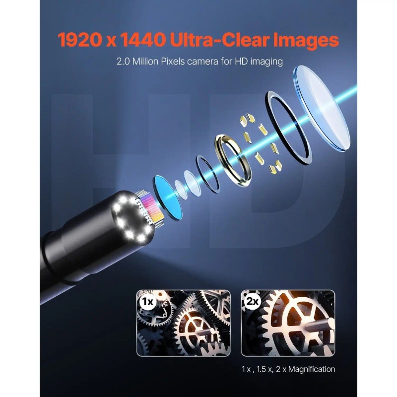 Industrial Endoscope Camera 5M Single Lens 1920P HD Android Compatible