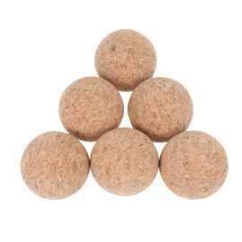 Kisangel 6PCS Wooden Desktop Soccer Replacement Balls Solid Wood Tabletop Games Balls Natural Cork for Soccer and Art Projects