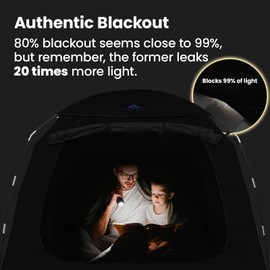 Twin Bed Tent for Kids Sleeping CPC Certified, Adult Privacy Canopy, Autism Calming Sensory Tent, 99% Blackout Foldable Fort, Toddler Playhouse, Indoor Sleepover Pod (Charcoal,Twin)