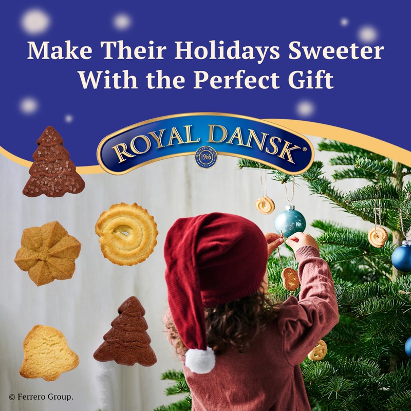 Royal Dansk Danish Butter Cookies, Holiday Cookie 4 Pack, Gift