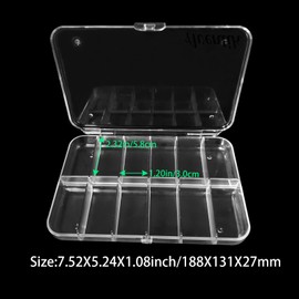 Aventik Polycarbonate Fly Fishing Box Four Different Multi-Compartment Option Fishing Tackle Box Great Pocket Size 7.52X5.24X1.08inch (12C)