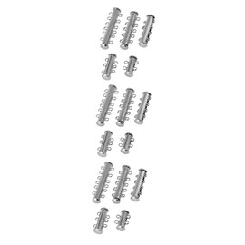 NUOBESTY 15pcs Silver Plated Magnetic Clasps for Jewelry Making Multi Strand Slide Connectors for Necklaces and Bracelets Options One Pack