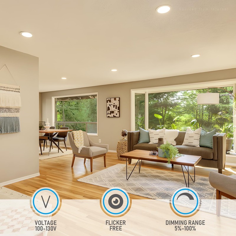 TORCHSTAR 12-Pack Essential Series 6 Inch Ultra-Thin LED Recessed Lighting