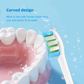 MediGenius 6 Pack Electric Toothbrush Replacement Heads Suitable for Oclean X Pro Elite/X/X Pro/Flow/F1/Air 2-Vacuum-Sealed with Hygienic Caps,Bonus Tongue Scraper & Travel Cup Included-White