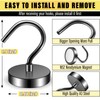 FINDMAG 6 Pack Magnetic Hooks, Black, 60 lbs Neodymium Magnetic