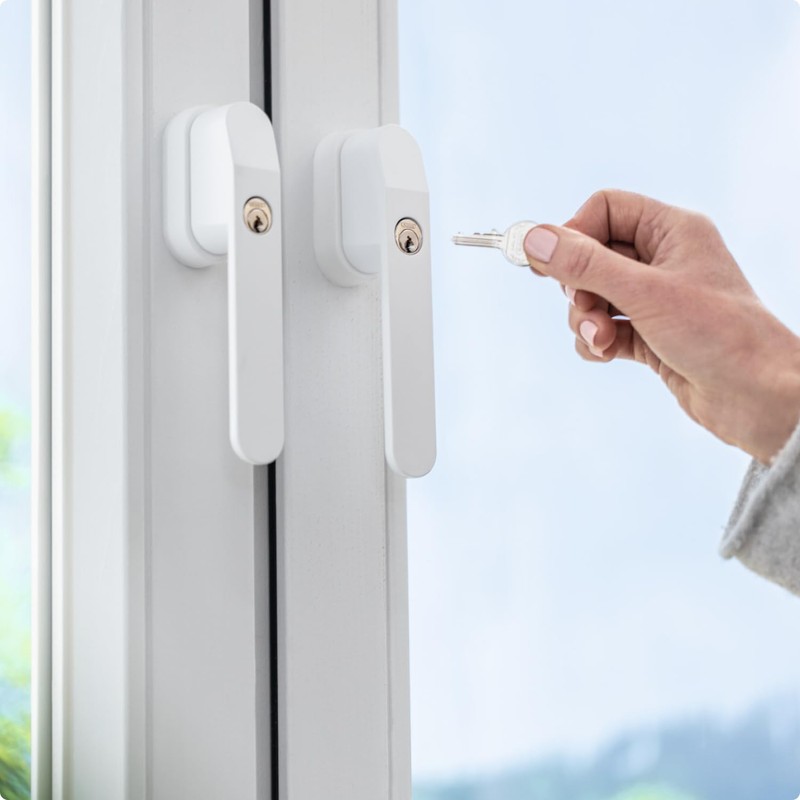 ABUS FG400 Lockable Window Handle - With Push Cylinder and