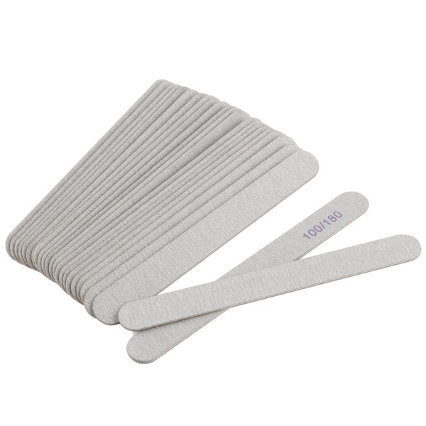 VTECHOLOGY 25 Pcs 100/180 Grit Nail Files Double Sided Emery