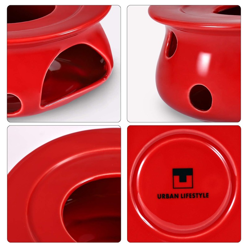 Urban Lifestyle Teapot Warmer Tea Warmer Ceramic (Red) Tea Oven