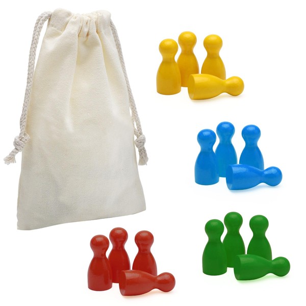 Wooden Toy Figures for Board Games 160 Pieces Halma Gel