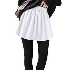 fourfivesix Haru Layered Women's Body Cover Up Hem Top Layered Style Solid Slit Elastic Waist Tunic Summer Autumn Tunic Cute Casual Layered T-shirt Slit Hem, Type B White