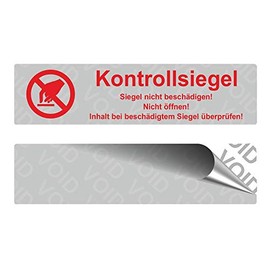 Void Security Labels "Check Seal with Logo" on Roll - 80 x 20 mm - Red (100)