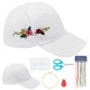 FREEBLOSS DIY White Hat Kit Needlework Set Floral Embroidery Hat