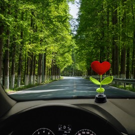 KIAYOO Car Decoration, Knitted Heart Home Office Dashboard Decoration Accessories, Wobble Figure Gift for Him Men Women Friends Boyfriend Birthday Christmas Valentine's Day