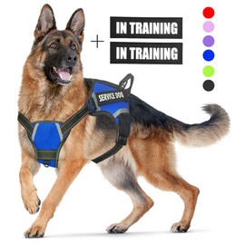 LMOBXEVL Service Dog Harness,No-Pull Dog Harness with Handle Adjustable Reflective Pet Dog in Training Vest Harness,Easy Control for Small Medium Large Breed Outdoor Walking Hiking
