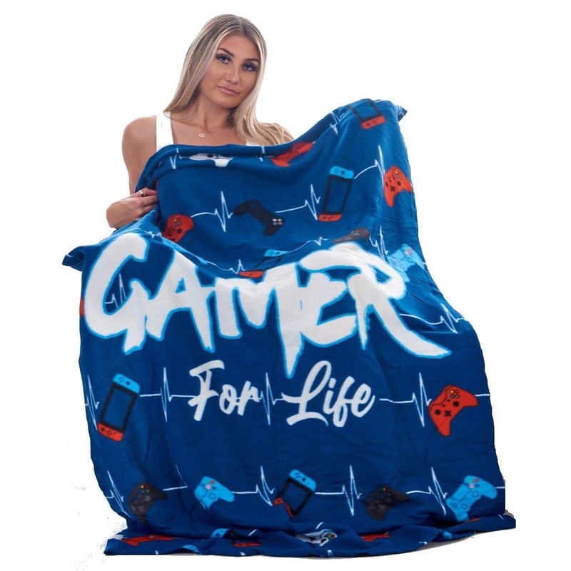 Gamer For Life Fleece Blanket - Gaming Controller Beats Design