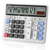 Desk Calculator 12 Digit with Big Buttons, Desktop Dual Power