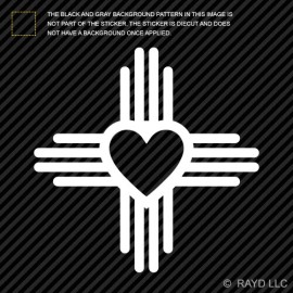 Rayd Workshop (2x) Zia Heart Symbol Sticker Die Cut Vinyl nm love new mexico state flag sun