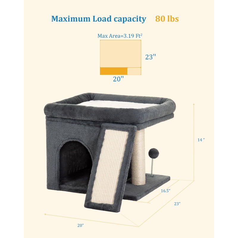 Aechonow 14‘’ Cat Tree Tower with Scratching Post, 20 *