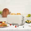 Roter Mond 4 Slice Toaster Retro Stainless Steel Toaster with