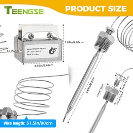 TEENGSE 1177 High Limit Fryer Switch, Thermostat High Limit Safety, LCCM080360000 Hi Limit Safety Cut Out Thermostat Compatible with Gas Fryer Model IF Series, IF-BL Series, IF-Counter