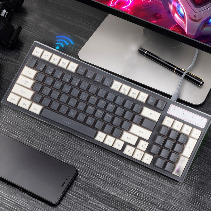 2.4G Wireless Gaming Keyboard 96 Keys Ergonomic Long Standby Time