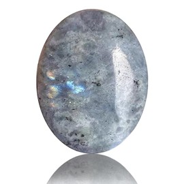 GOKTRO Rainbow Moonstone Palm Stone - Pocket Massage Worry Stone for Natural Body Chakra Balancing & Energy Healing Therapy - Premium Quality Crystal for On-the-Go Relaxation and Wellness