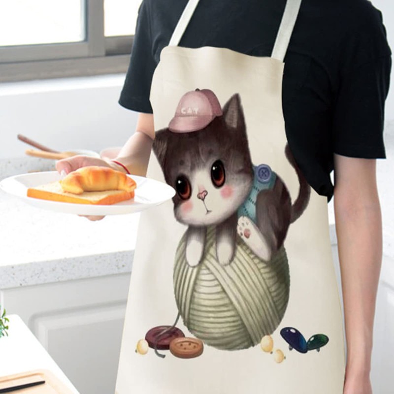 Kitchen Apron, Unisex Adjustable Waterproof Apron for Cooking, Kitchen, Baking,