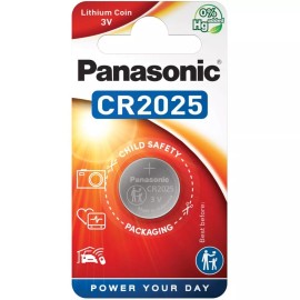 Panasonic 2 x CR2025 3V Lithium Coin Cell Battery for Car Remote, Key Fob, Glucose Monitor
