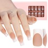 AILLSA Uñas Postizas Francesas de Gel, 180 Unidades, Color Marrón,