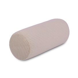 Neck Bolster Corduroy Cream / Beige Neck Pillow Oeko-Tex 100 Certified and Washable at 40°C - Neck Support Pillow with Cover Round for Car, Plane, Travel or for Reading and Relaxing at Home - 15 x 40