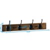 VERTORGAN Coat Hooks Wall Mounted, Wooden Hat Rack with 4