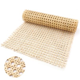 1 Roll Caning Material, 13.8inch x 3.3ft Natural Rattan Cane Webbing Roll for Caning Projects Mesh Rattan Fabric for Furniture Chair Cabinet Ceiling