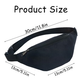 Bum Bag & Fanny Pack, Black Bumbags for Ladies Fashion Bumbags for Men Lightweight Kids Bumbags Waterproof Adjustable Waist Bag for Outdoor Sports Traveling Hiking