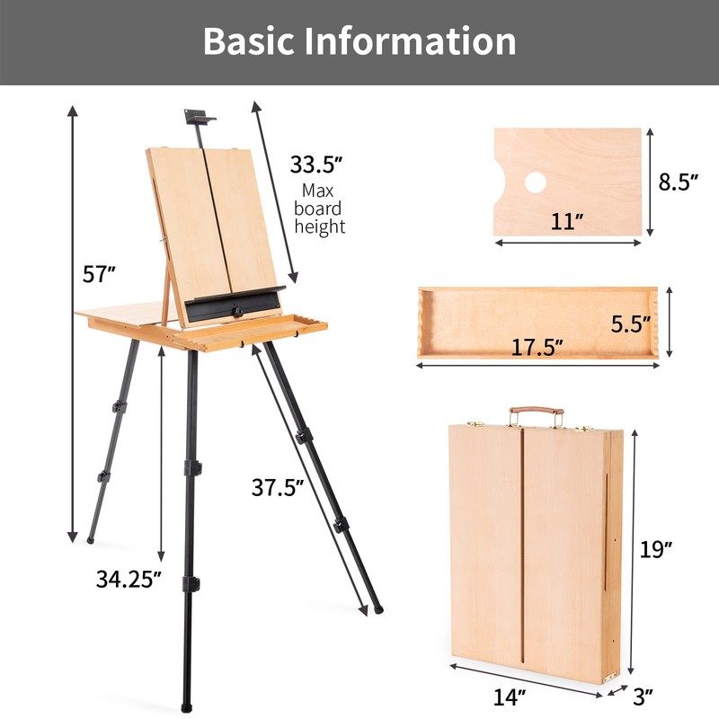 Falling in Art Large French Style Easel - Portable Field