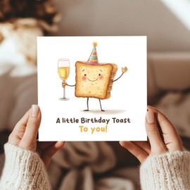 RED OCEAN Birthday Card Female Male A Little Birthday Toast Card For Him Her Mum Dad Grandpa Nan Grandad Friend Brother Sister Humour Birthday Card With Kraft Envelope