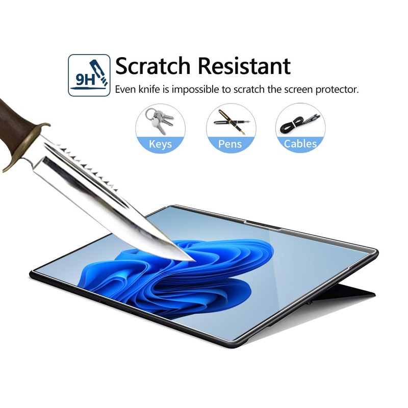 【2枚入】MEGOO ガラスフィルム Surface Pro 9/Pro 8/X 2022（13インチ）専用 液晶保護フィルム 指紋防止/高透過率/9H高硬度/貼り付けやすい サーフェイス用強化フィルム