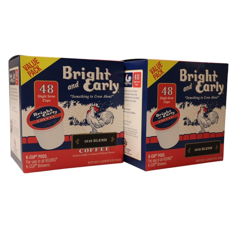 Bright and Early Coffees 1918 Blend K-Cups, Medium Roast, 96