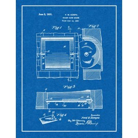 Toilet Paper Holder Patent Print Blueprint with Border (5" x 7") M15433