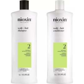 Nioxin System 2 Cleanser Shampoo and Scalp Therapy Conditioner Duo 33.8 Oz