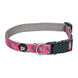Petface Dog Collar with Paw Print, Small, Grey/Rose